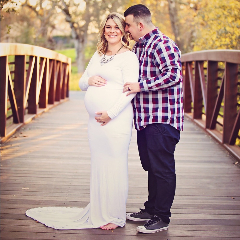 Stunning white maternity gown!